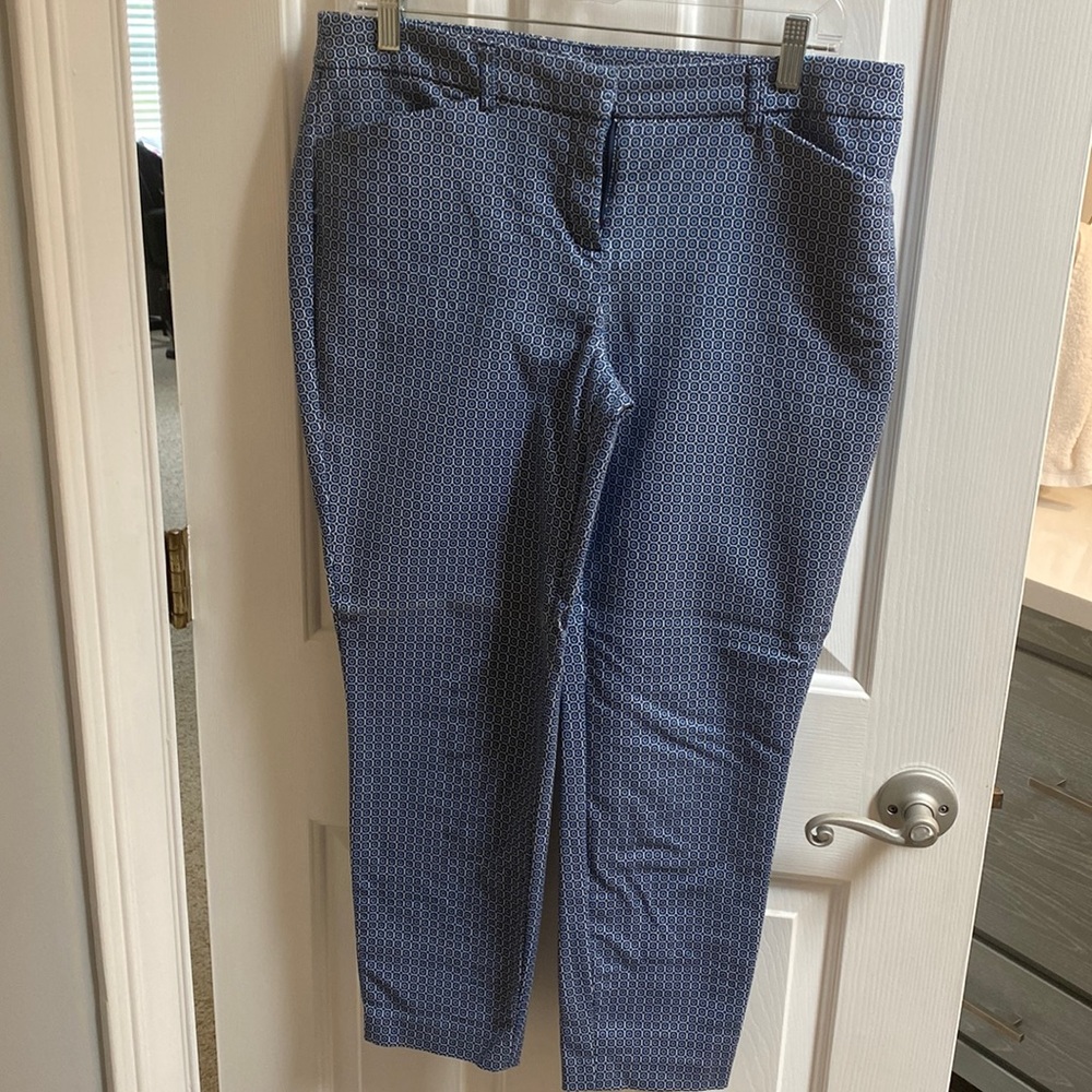 Crop pants. Navy in color.